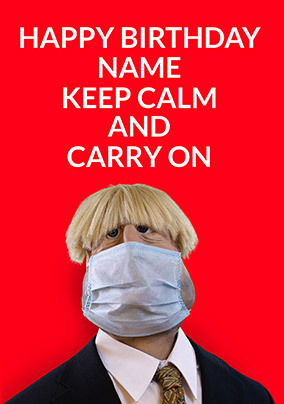 Keep Calm and Carry On Spoof Personalised Card