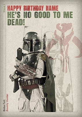 Star Wars Boba Fett Birthday Card