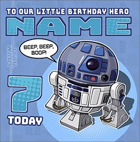 R2D2 7 Today Birthday Card