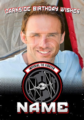 Imperial Tie Fighter Badge Birthday Card