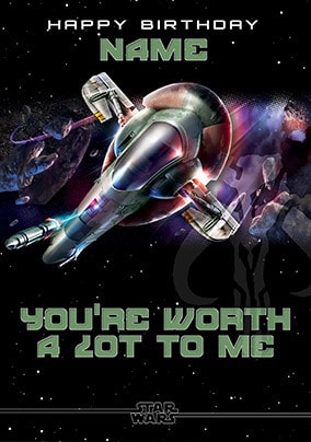 Star Wars Slave 1 Transporter Birthday Card