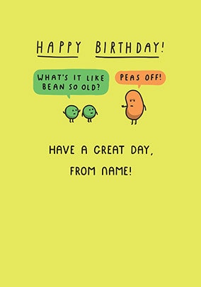 Peas Off Personalised Birthday Card