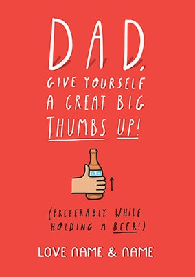 Dad - Big Thumbs Up Personalised Card