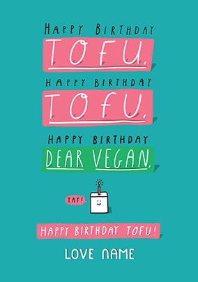 Vegan Birthday Personalised Card