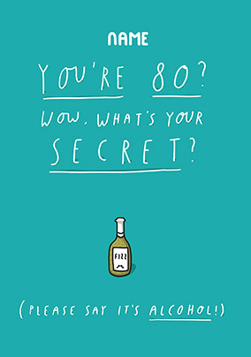 80 What's your secret personalised Card