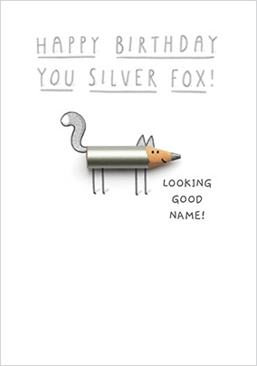 Happy Birthday You Silver Fox Personalised Card