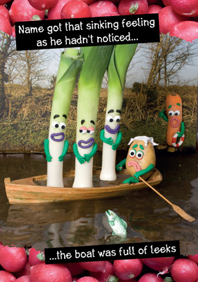 Full Of Leeks Greeting Card - Violent Veg
