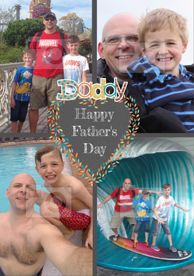 Leafy Hearts - Daddy on Father's Day Card