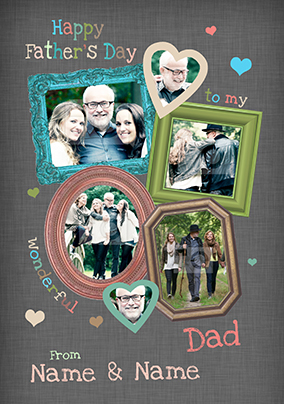 Pretty Patterns - Father's Day card Multi Frames Photo Upload