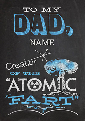 Atomic Fart Personalised Father's Day Card