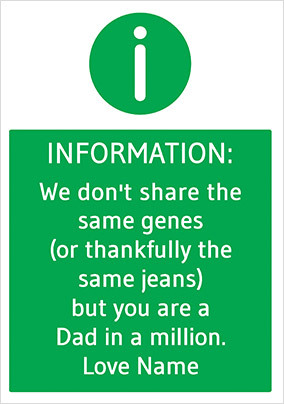 Not the same Genes but still a Dad personalised Card