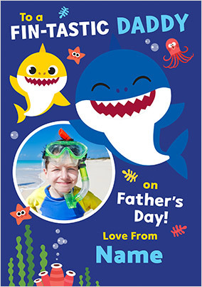 ZDISK OOL - Baby Shark Photo Father's Day Card