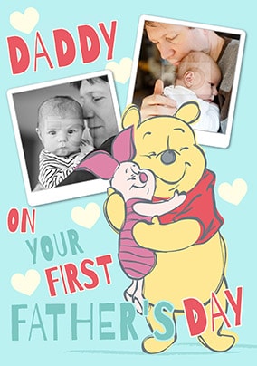 Winnie the Pooh First Father's Day Photo Card