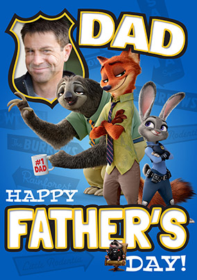 Zootopia Father's Day Photo Card