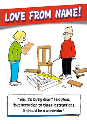 Flat Pack Furniture Personalised Dad Card