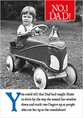 Taught To Drive Personalised Father's Day Card