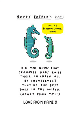 You're Seahorse-ome Dad Personalised Card