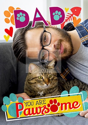 Cat Dad Photo Father's Day Card