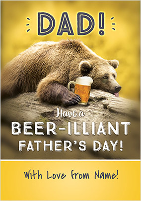 Beer-illiant Father's Day Personalised Card