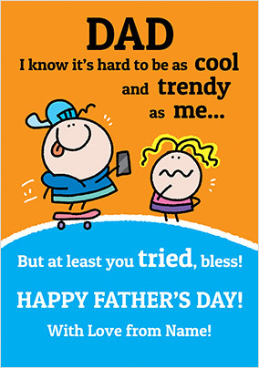 Cool And Trendy Personalised Father's Day Card