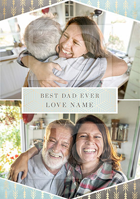 Best Dad Ever Multi Photo Personalised Card