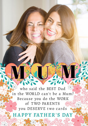 Happy Father's Day Mum Photo Card