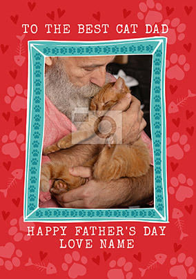 The Best Cat Dad Father's Day Photo Card