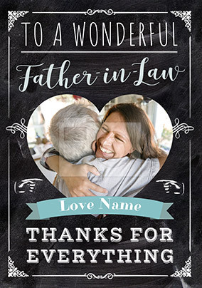 To a Wonderful Father-in-Law Photo Father's Day Card
