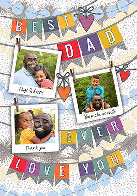 Best Dad Ever 3 photo Father's Day Card