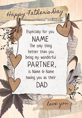 Wonderful Partner on Father's Day Card