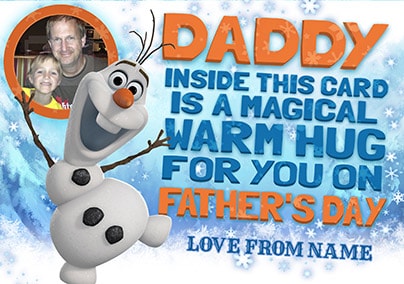 Olaf Photo Father's Day Card - Disney Frozen