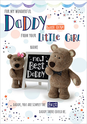 Barley Bear - From your Little Girl personalised Father's Day Card