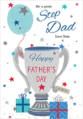 Great Step Dad on Father's Day personalised Card