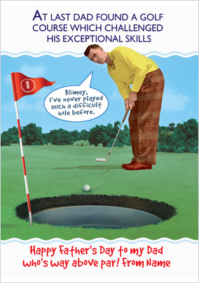 Above Par Golf Father's Day Card