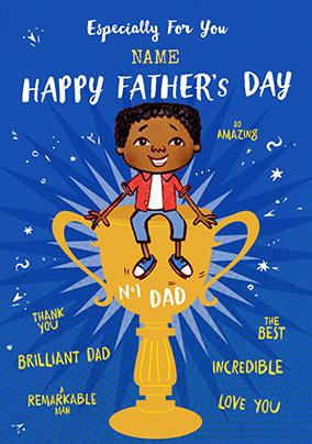 Dad Trophy Personalised Father's Day Card