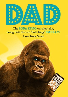 The Sofa King Personalised Father's Day Card