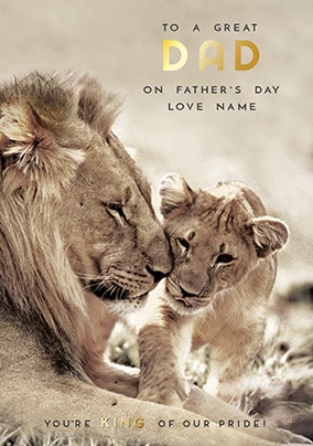 King Of The Pride Personalised Father's Day Card