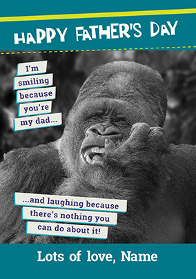 Happy Father's Day Gorilla Personalised Card