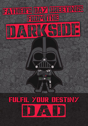 Darth Vader Dark Side Father's Day Card