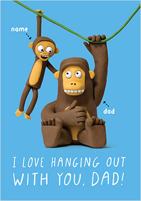Hanging Out With Dad Personalised Card