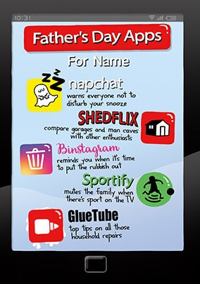 Father's Day Apps Personalised Card