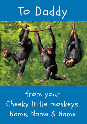Cheeky Little Monkeys Personalised Father's Day Card