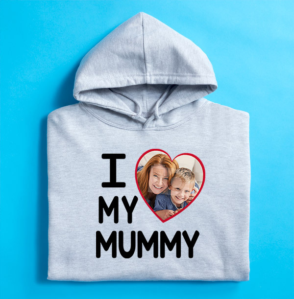 I Love My Mummy Photo Upload Hoodie