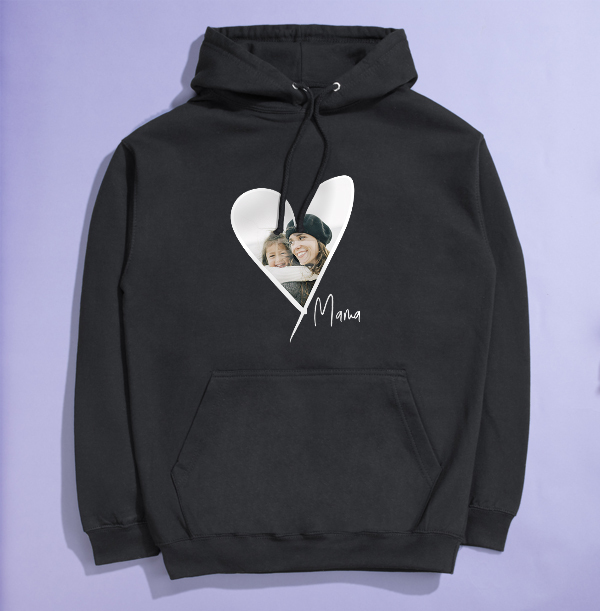 Mama Heart Photo Upload Hoodie