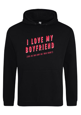 Love My Boyfriend Valentines Personalised Hoodie