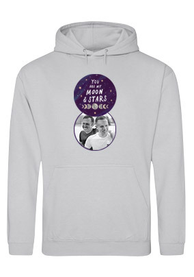 Moon and Stars Valentines Personalised Hoodie