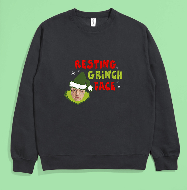 Resting Grinch Face Photo Christmas Jumper