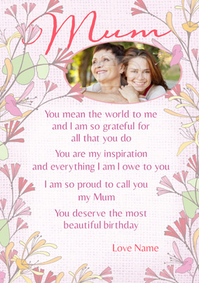 Amore - Birthday Card Mum Loving Verse