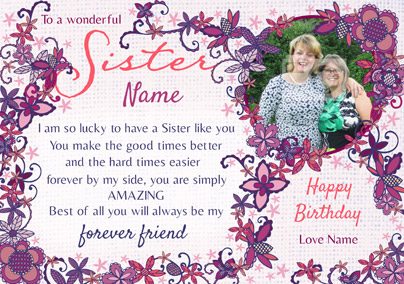 Amore - Birthday Card To a Wonderful Sister