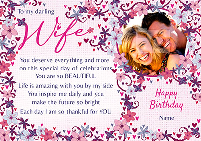 Amore - Birthday Card My Darling Wife